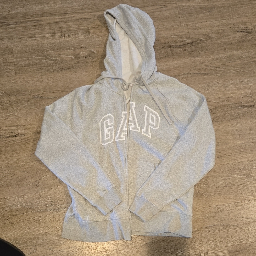 GAP Womans Light Gray Zip-Up Hoodie